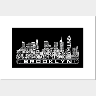 Brooklyn Basketball Team All Time Legends, Brooklyn City Skyline Posters and Art